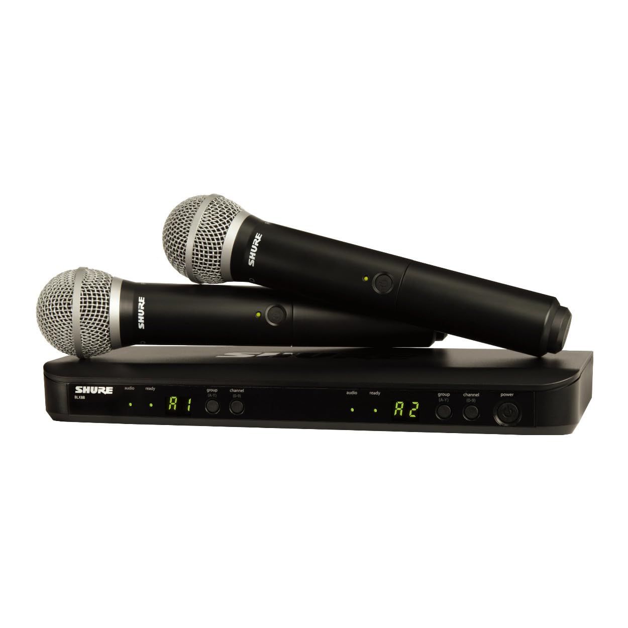 Shure Blx288/Pg58 Wireless Microphone System   14 Hour Battery Life, 300 Ft Range, Uhf | Includes (2) Pg58 Handheld Vocal Mics,