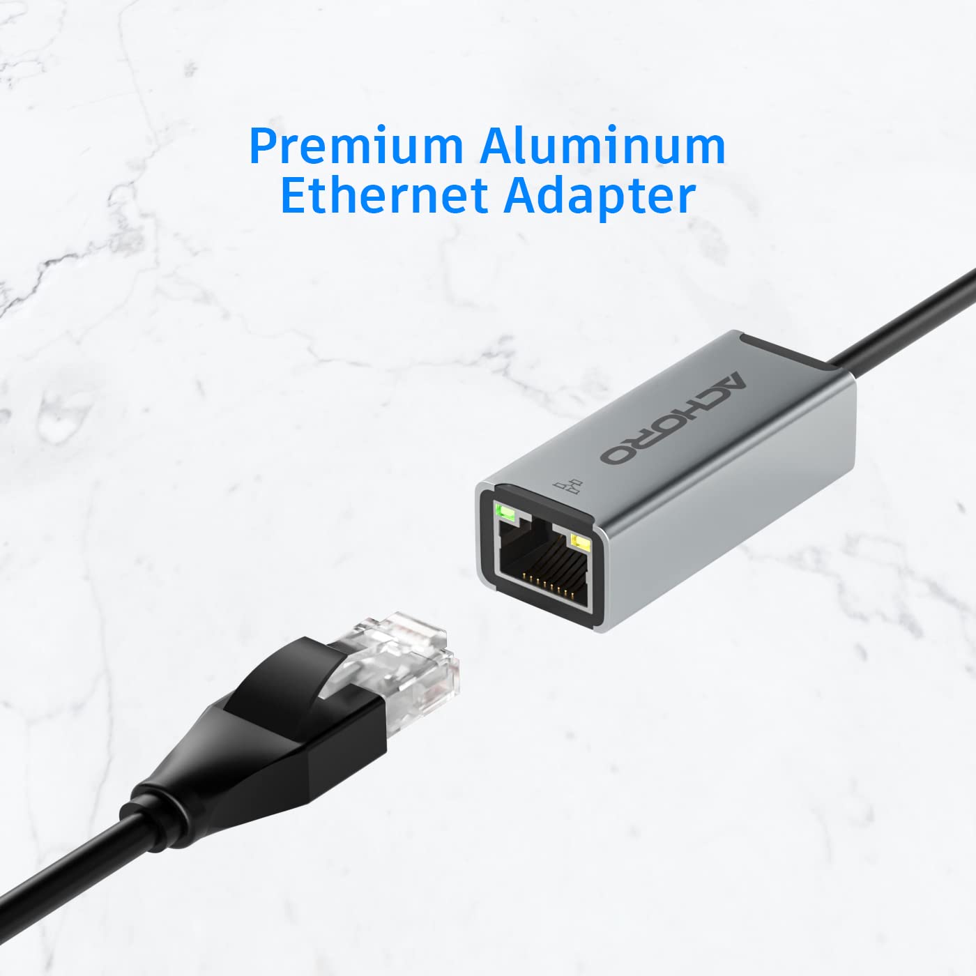 Achoro Lan To Usb Ports   Built In Usb A & Usb C To Usb Port Ethernet Port Adapter   Multiple Usb Port For Pc, Mac   Aluminium A