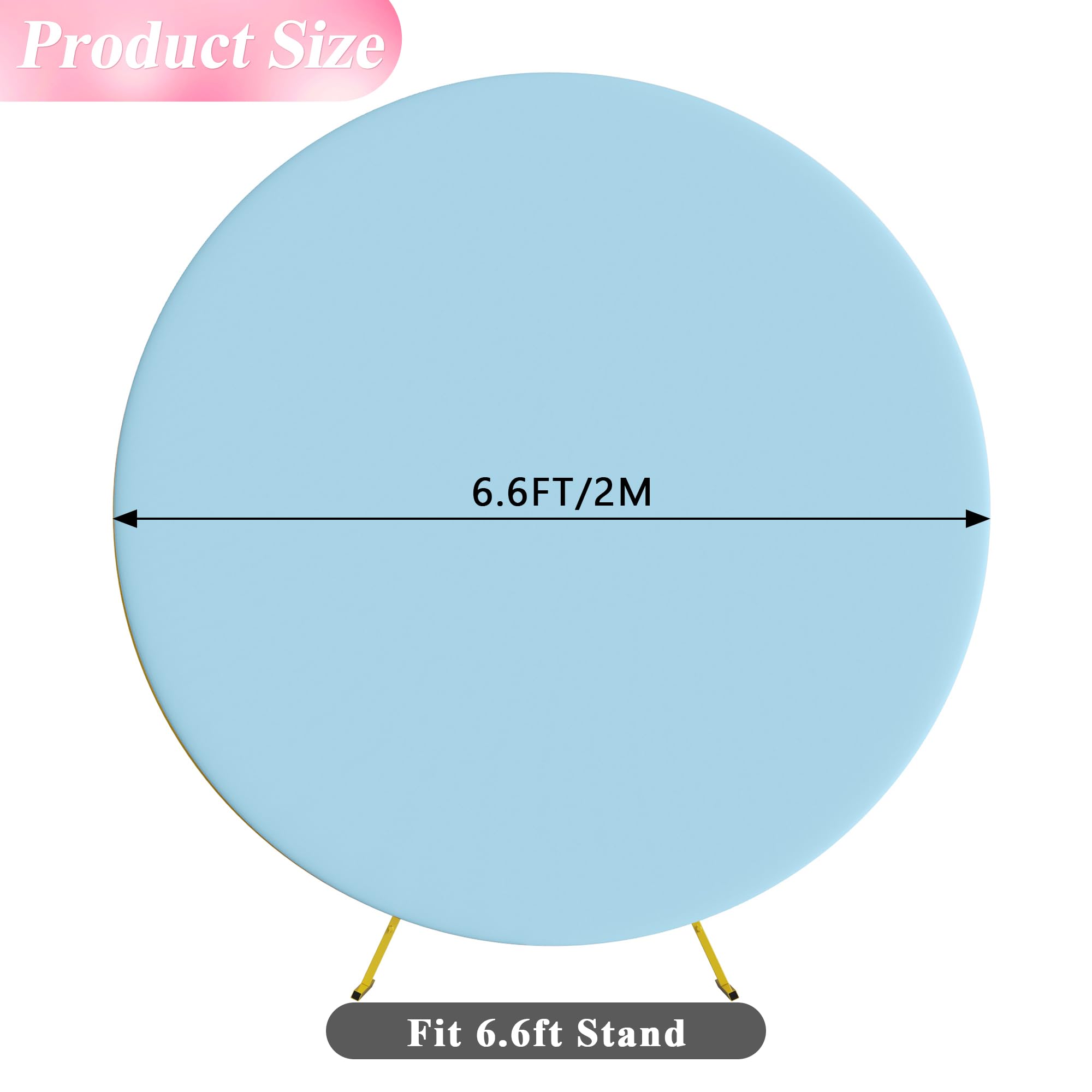 Wokceer 6.6Ft Round Backdrop Cover Round Arch Covers With Buckles Polyster Dusty Blue Circle Balloon Arch Cover For Wedding Birt