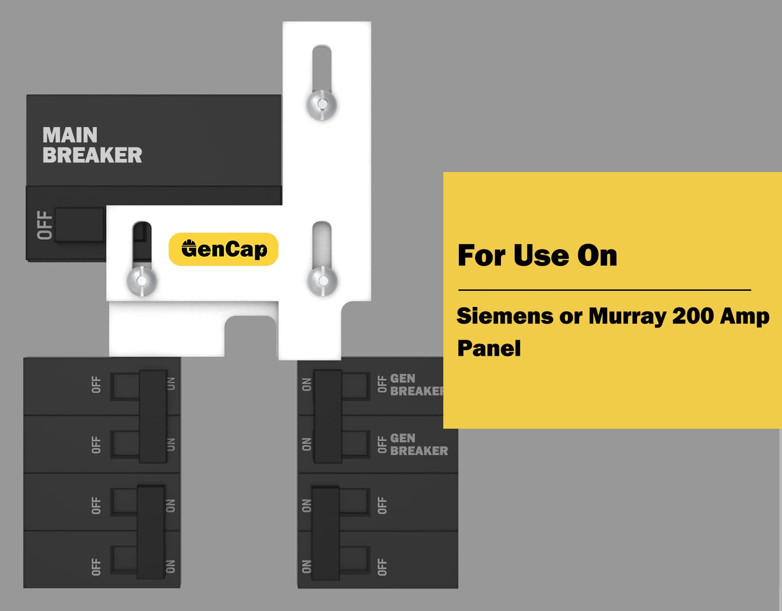 Gencap Generator Interlock Kit Compatible With Siemens Or Murray 200 Amp Panel, For Safe Usage Of Portable Power During Outage