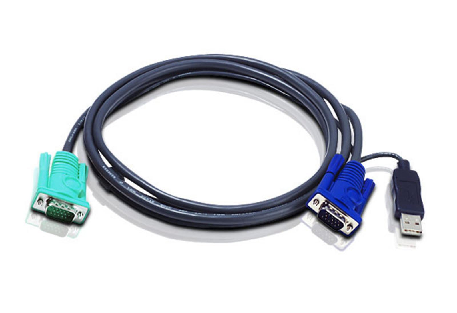 Aten Usb Kvm Cable   Sphd15 To Vga & Usb A 2L5202U, 6 Feet