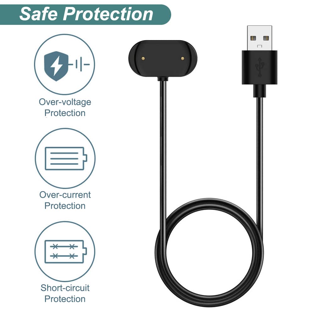 Kissmart Charger For Amazfit Gts 3, Gtr 3, Gtr 3 Pro, T-Rex 2, Magnetic Charging Cable Cord For Amazfit Smart Watch (3.3Ft/1M)