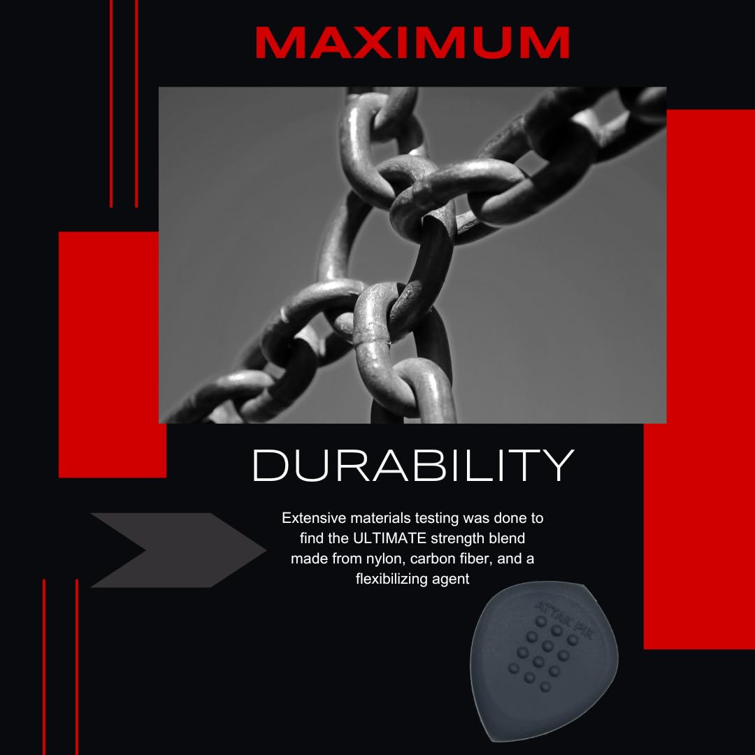 Acoustik Attak Stealth Xl Structured Guitar Pick   Large Beveled Guitar Picks, Unique Tone (10 Pack, Black)