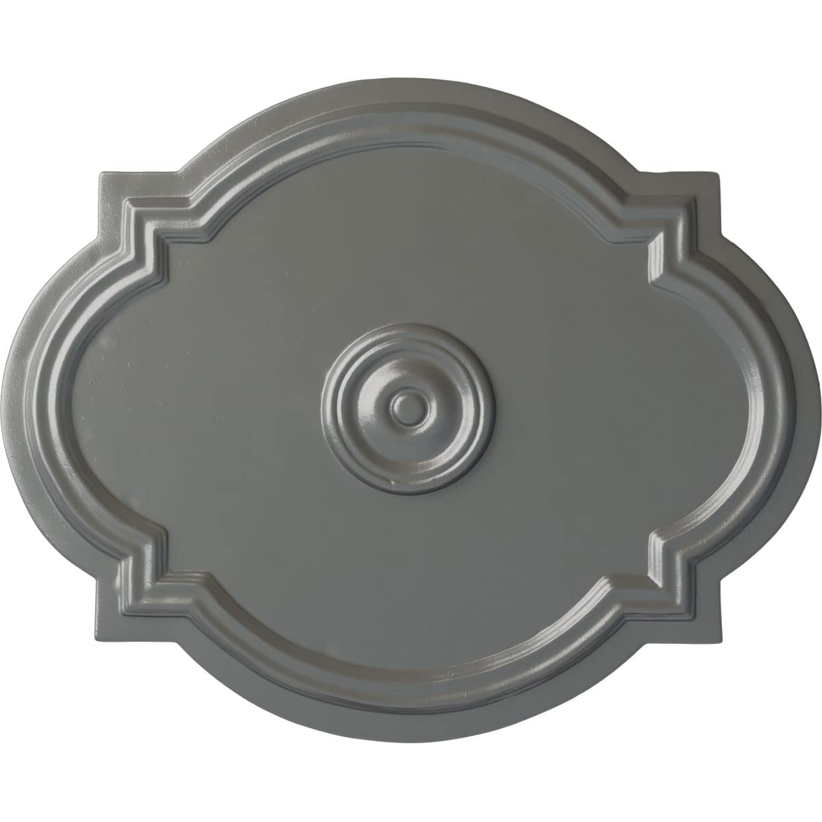 Ekena Millwork Cm21Wasls Waltz Ceiling Medallion, 21 1/4''W X 17 3/8''H X 1''P, Hand Painted Silver