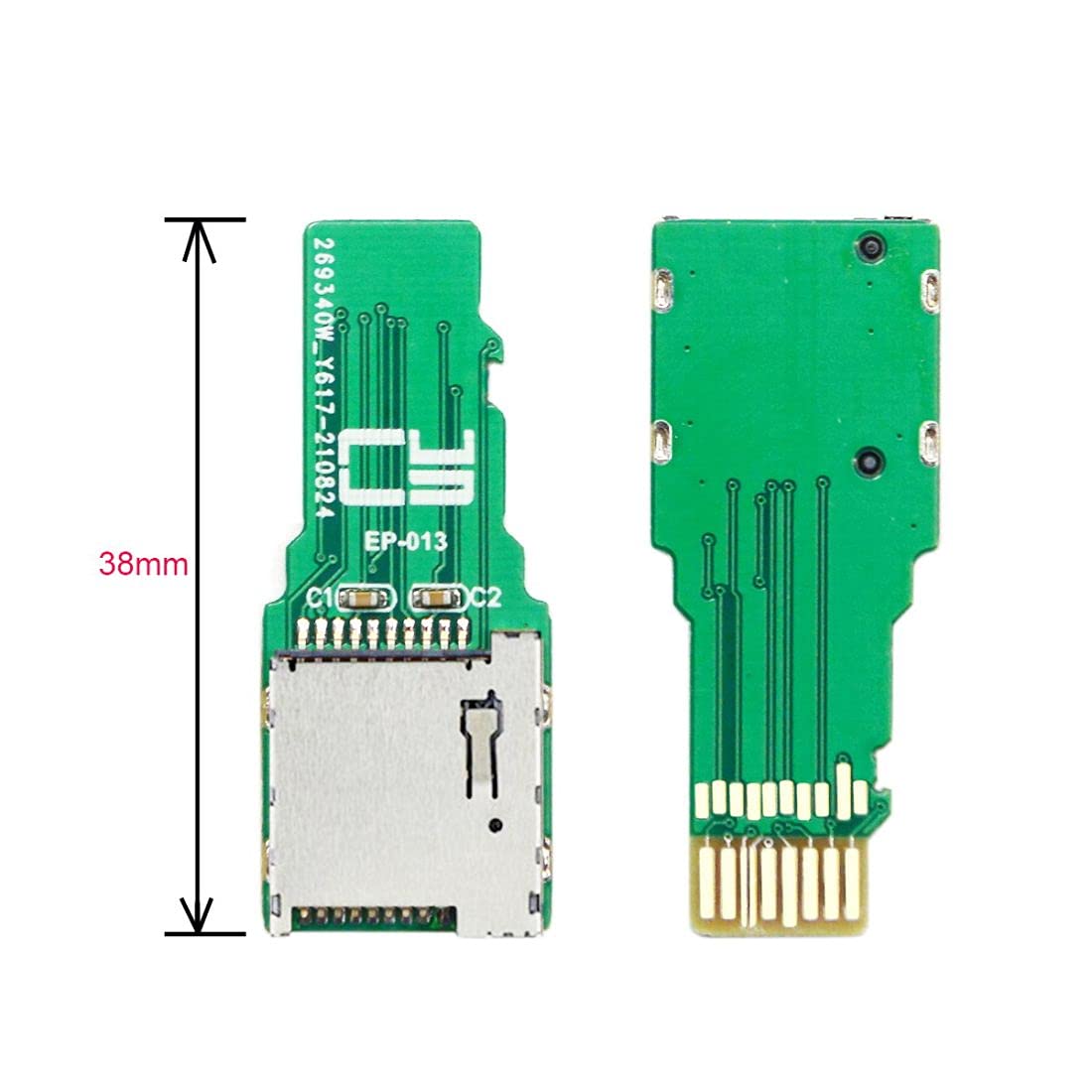 Chenyang 2Pcs TF Micro SD Card Male Extender to SD Card Female Extension Adapter PCBA SD/SDHC/SDXC UHS III UHS 3 UHS 2