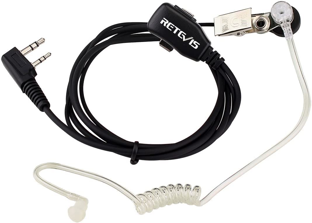 Case Of 10, Retevis Walkie Talkies Earpiece With Mic 2 Pin Acoustic Tube Headset Compatible With Baofeng Uv 5R Retevis H 777 Rt21 Rt22 Arcshell Ar 5 Two Way Radio