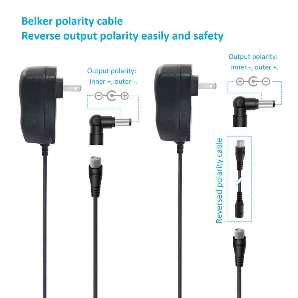 Belker 2 Pin Polarity Reverse Converter Cable Plug Universal Ac Adapter B013Ujazy8 B078Lsvvtb