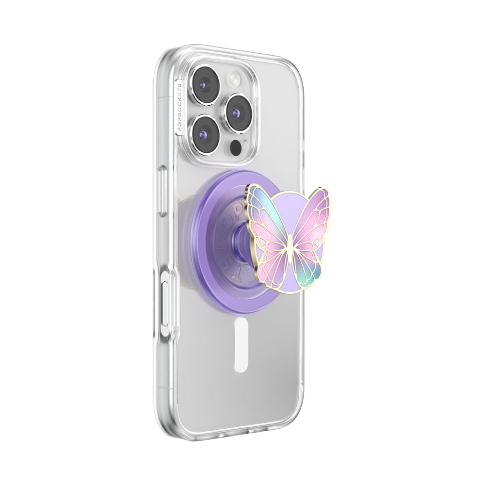 PopSockets Phone Grip for MagSafe, Magnetic Holder, Phone Stand, Butterfly - Butterfly Prisim
