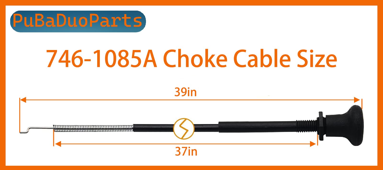 Pubaduoparts 946-1085A Choke Control Cable For Mtd Cub Cadet Lt1042/Lt1045/Lt1046/Lt1050, Troy-Bilt, Bolens Riding Lawn Mowers -