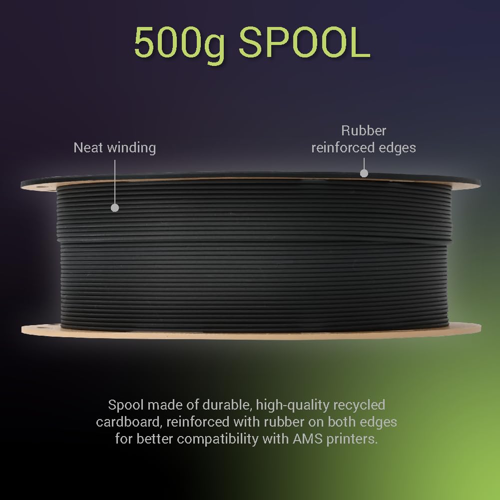 Polymaker Fiberon Pet Cf17 3D Printer Filament Black 1.75Mm 500G Spool, Excellent Stable Stiffness   Fiberon Carbon Fiber Reinfo