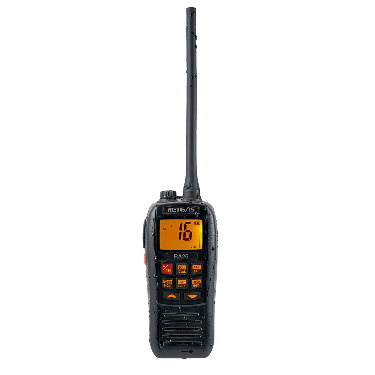 Retevis Ra26 Handheld Marine Radio,Radio Marine Floating Ip67 Submersible Waterproof,1500Mah,Usb Charging,Noaa Weather,Backlit Lcd Display,Portable Two Way Boat Marine Radio For Kayaking Jet Ski