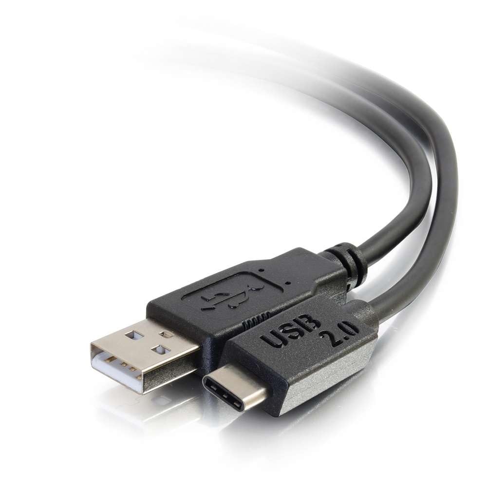 C2G USB Cable, USB 2.0 Cable, USB C to A Cable, Black, 12 Feet (3.65 Meters), Cables to Go 28873