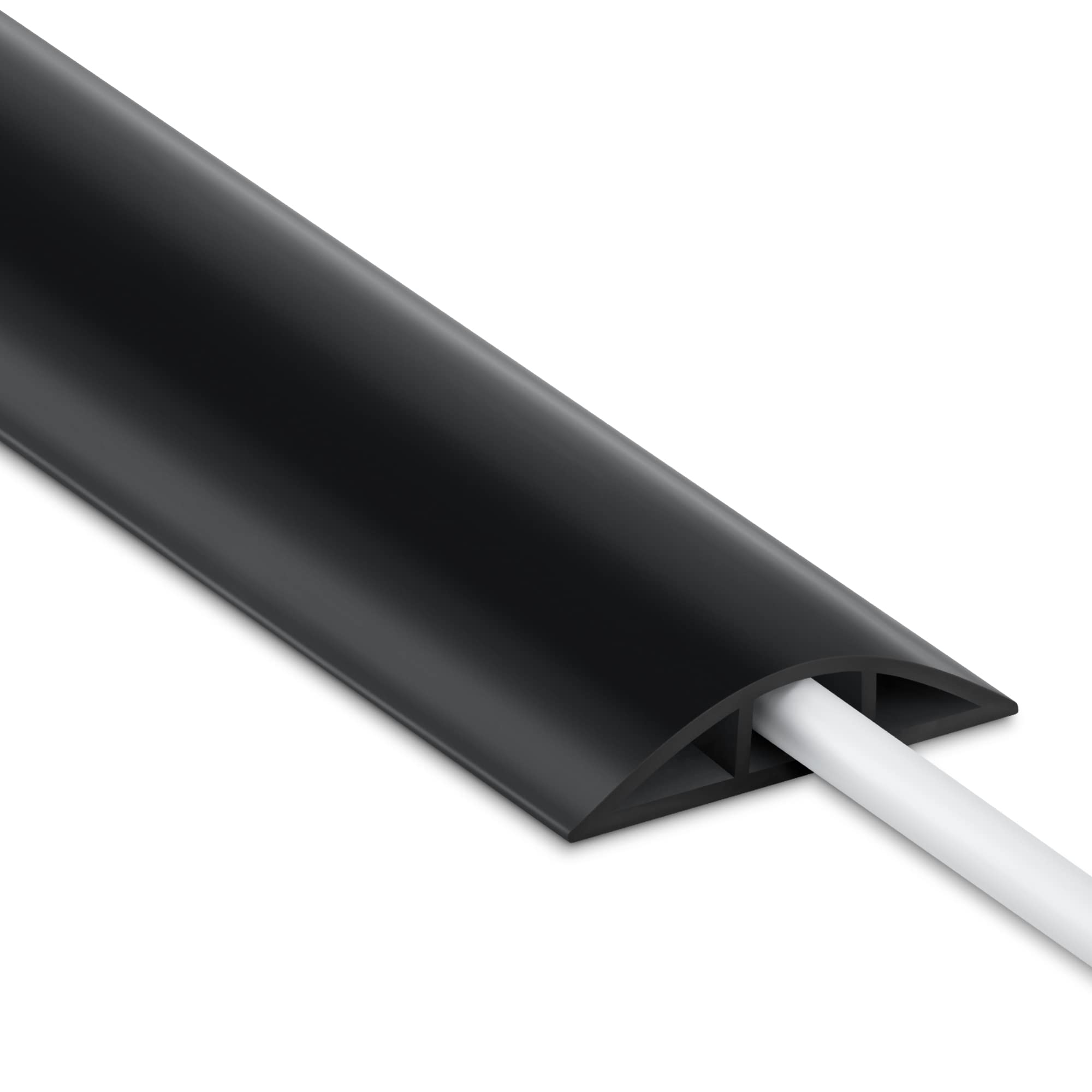 Lzeoy Cable Cover Floor 6Ft, Black Floor Cord Cover, Single Cord Protector Extension Cord Covers For Floor, Floor Wire Covers Fo
