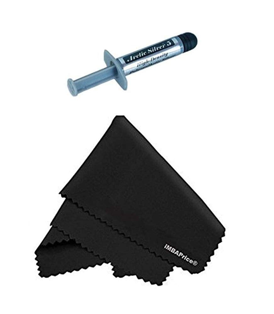 Arctic Silver 5 High Density Polysynthetic Silver Thermal Compound, 3.5 Grams + MicroFiber (7' X 6') Cleaning Cloth