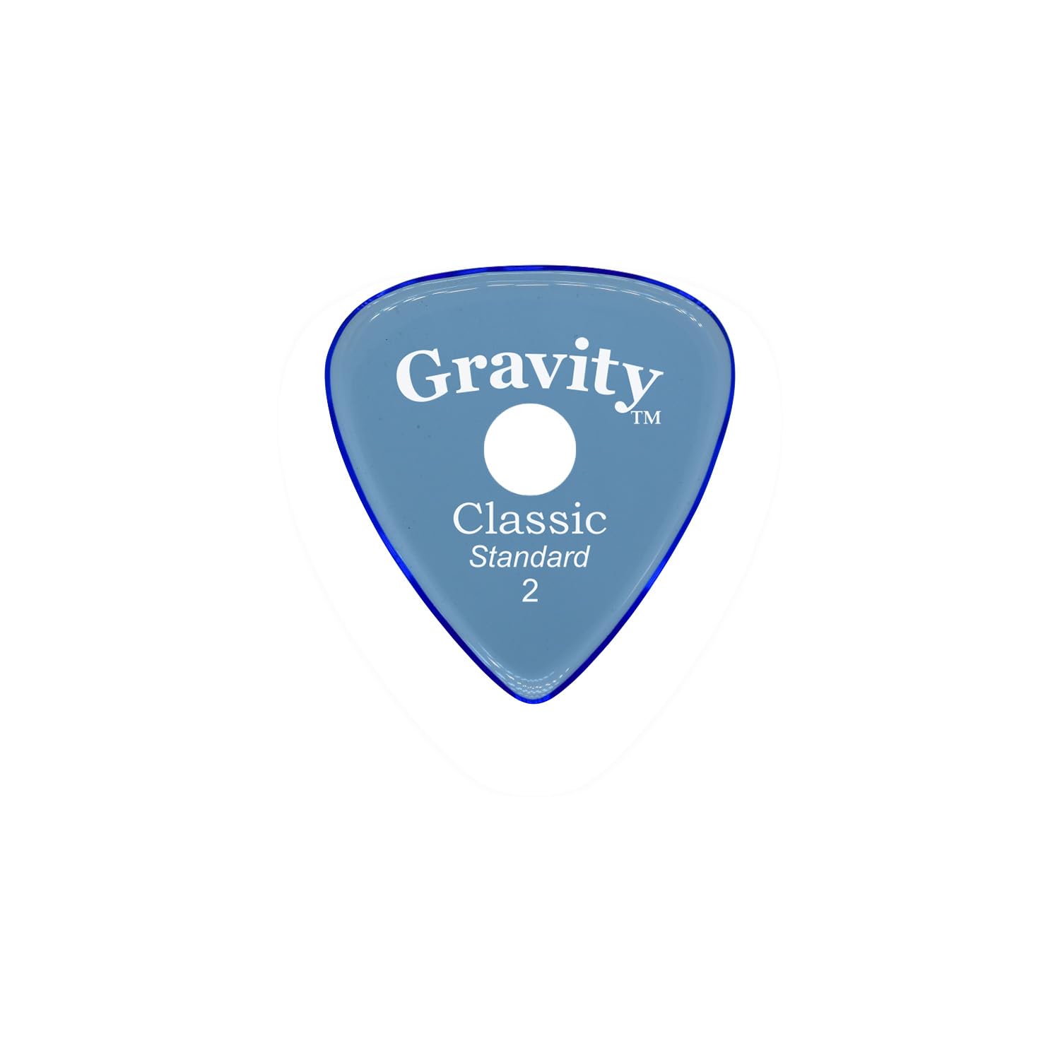 Gravity Picks Classic Guitar Pick   2.0Mm Blue   Polished W/Round Grip Hole