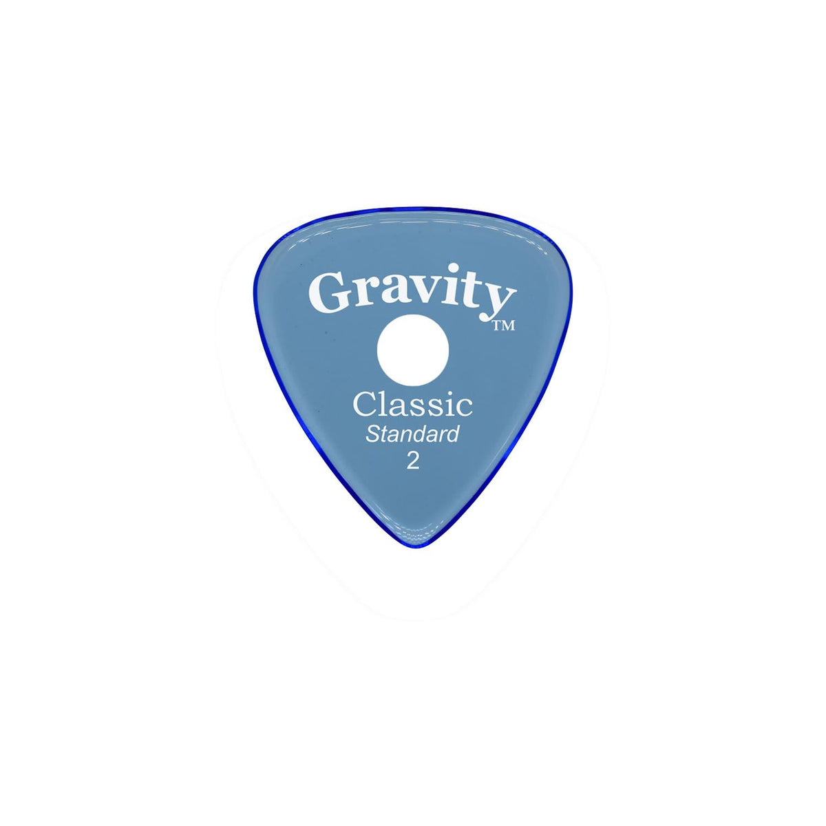Gravity Picks Classic Guitar Pick   2.0Mm Blue   Polished W/Round Grip Hole