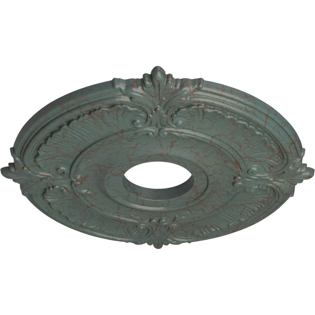 Ekena Millwork Cm18Atcbc Attica Ceiling Medallion, 18''Od X 4''Id X 5/8''P (Fits Canopies Up To 5''), Hand Painted Cloud Burst C