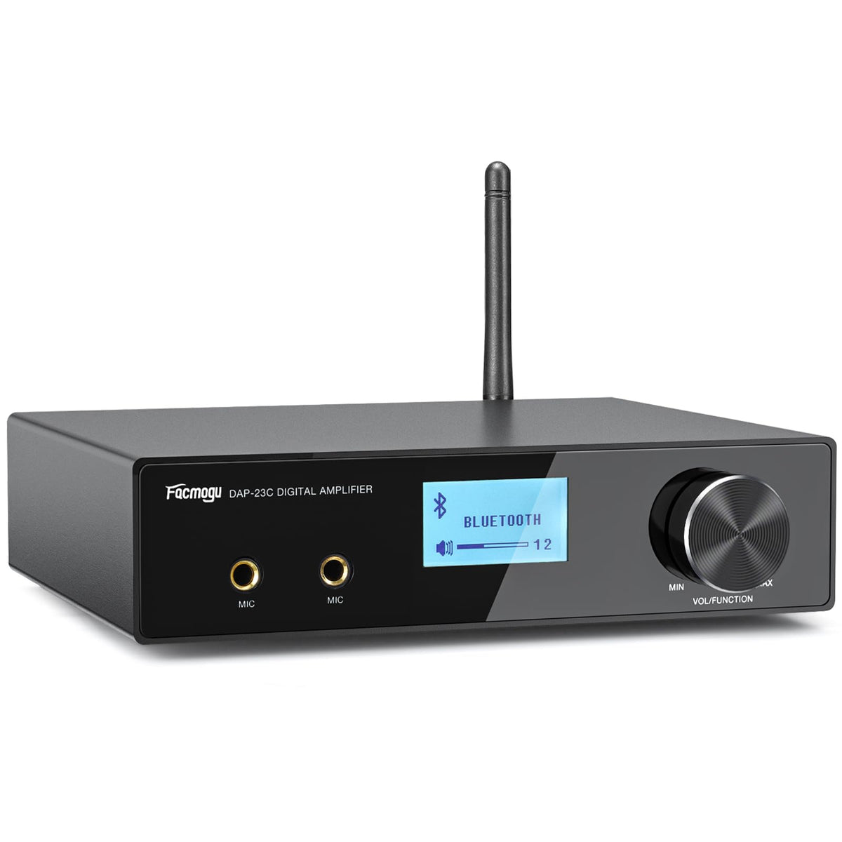 Facmogu Dap 23C 2.1Ch 200W Karaoke Wireless Bluetooth Amplifier Receiver W/Subwoofer Output, Hdmi Arc/Optical/Mic In, Rms 60Wx2 Home Theater Audio Stereo Amp Digital Amplifier Treble/Bass/Echo/Usb/Rca
