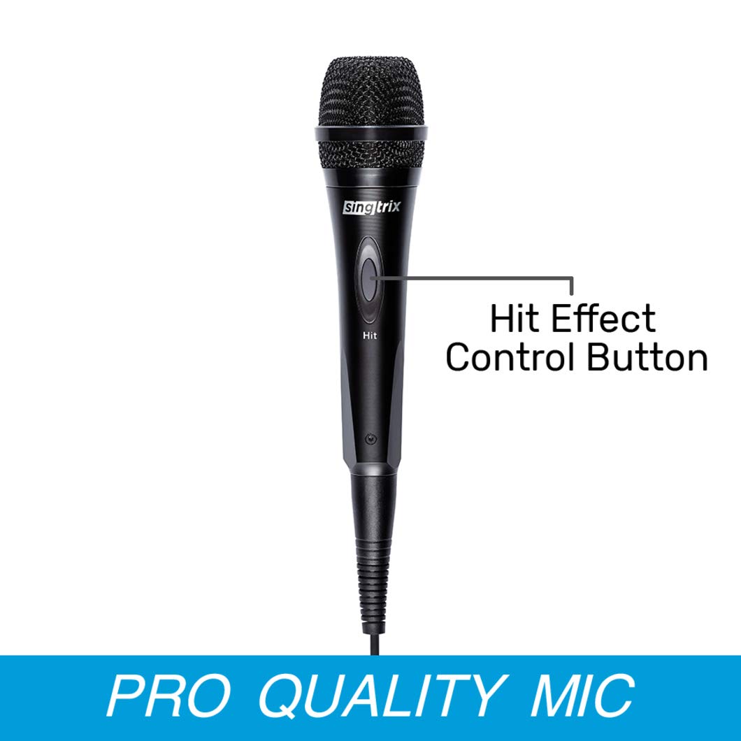 Singtrix Professional Karaoke Machine Microphone With Hit Button To Activate Effects And Voice Enhancements (Sgtxmic1), Black