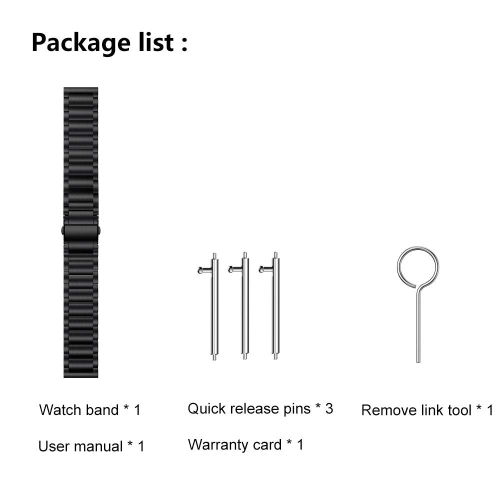 Ldfas Compatible For Fossil 22Mm Band, Stainless Steel Metal Strap Compatible For Fossil Gen 6/5 Carlyle/Julianna/Garrett Hr, Q