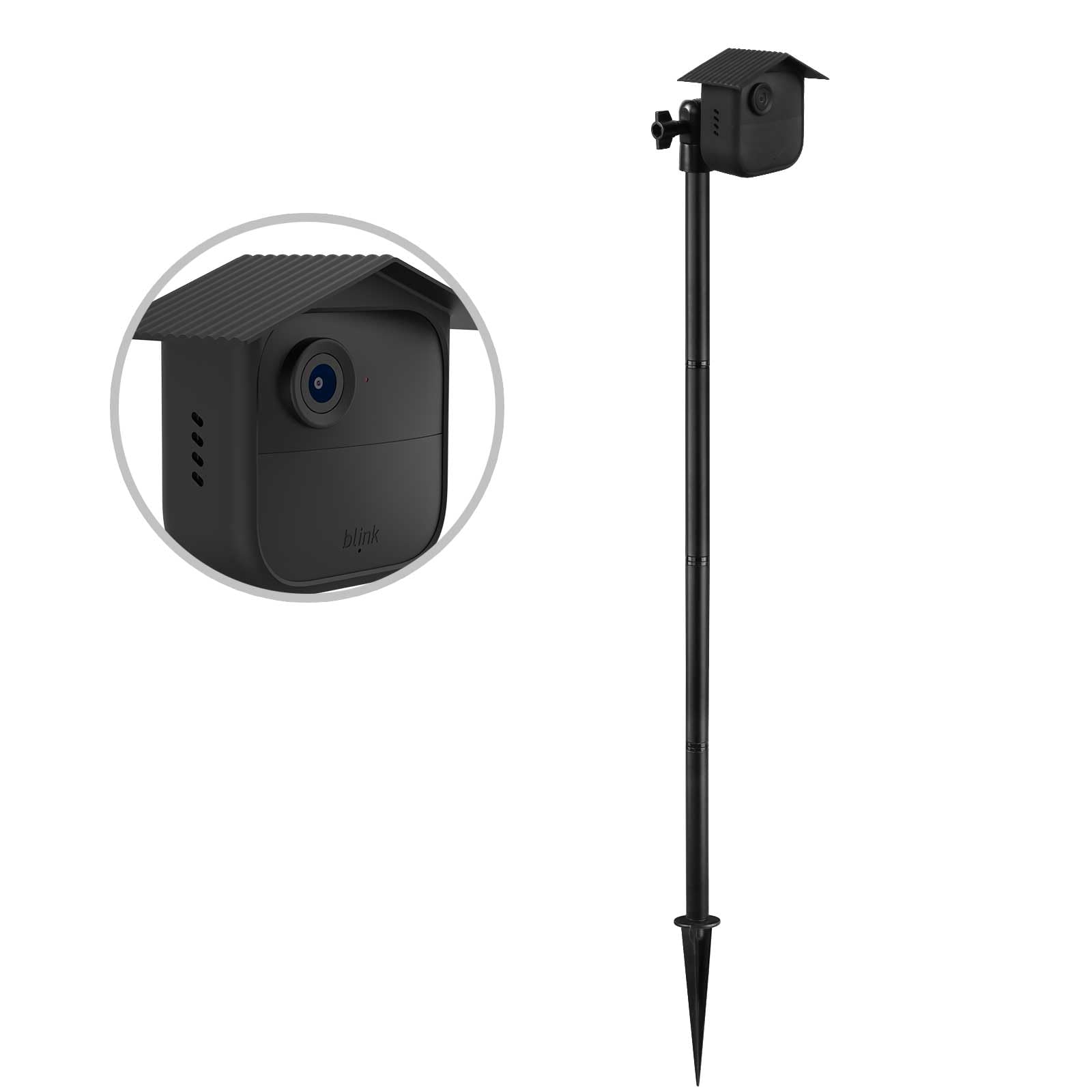 Holaca Spike Pole Mount Ground Stake And Weatherproof Silicone Skin For Blink Outdoor 4 Security Camera, Suitable For Stake Into Soft Ground,Black