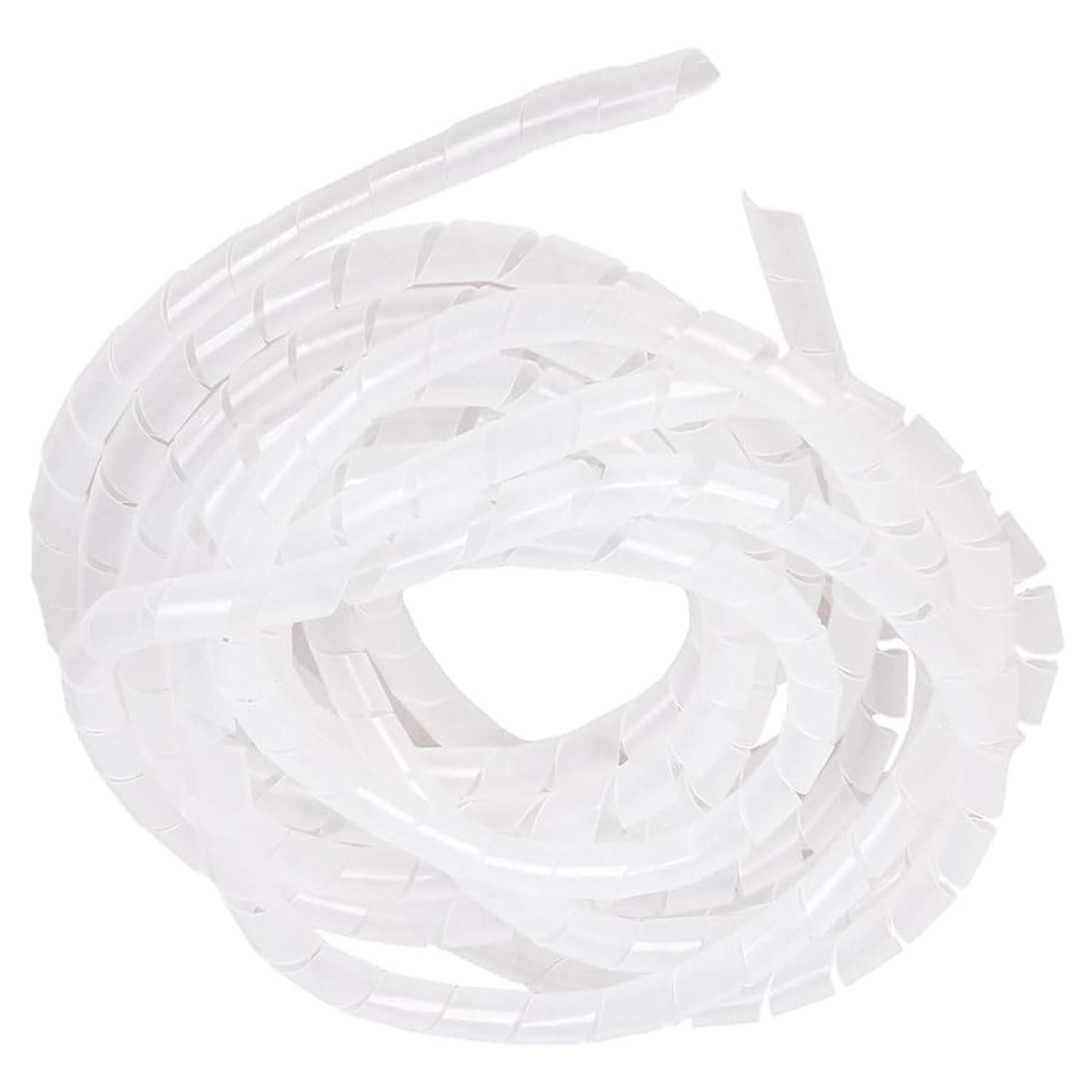 Spiral Cable Wrap   7.2 Ft 3/4'' Spiral Wire Wrap Cord Covers Bundle Sleeve Hose For Computer Electrical Wire Organizer (White,