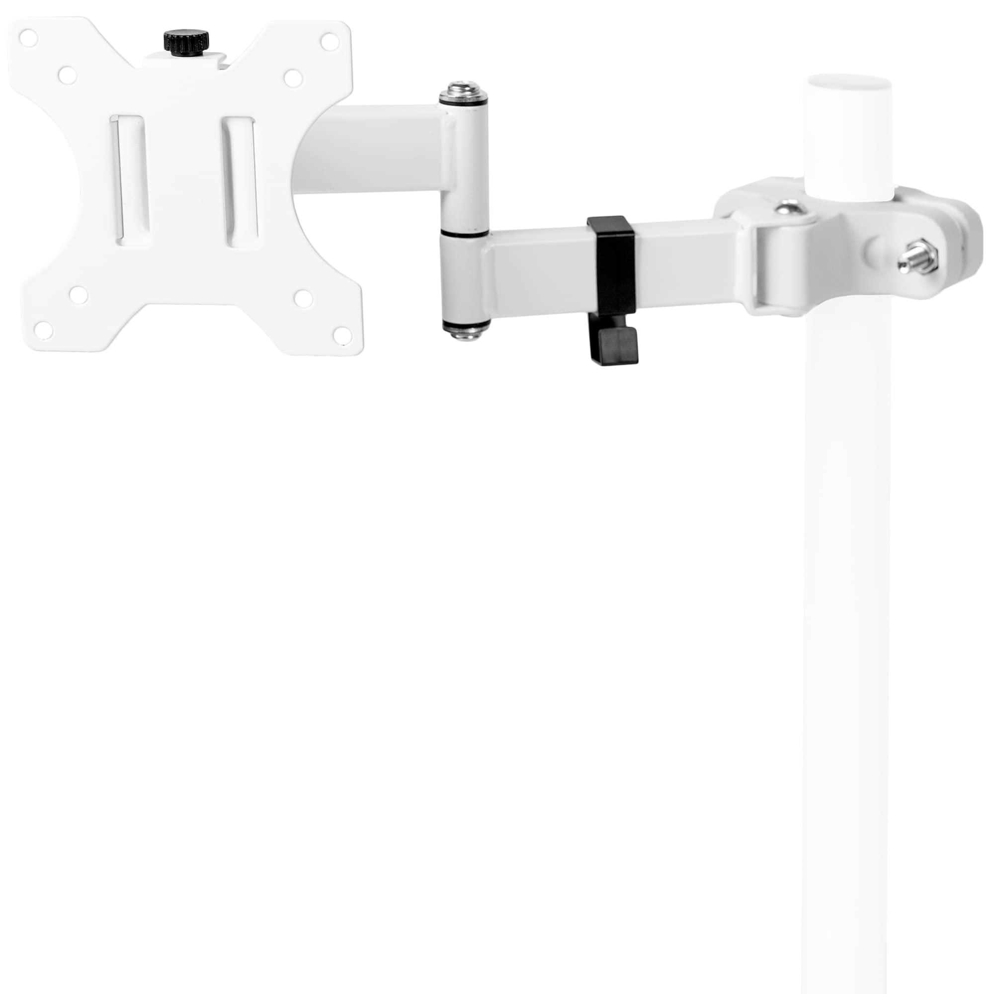 VIVO Steel Universal Full Motion Pole Mount Monitor Arm with Removable 75mm and 100mm VESA Plate, Fits 17 to 32 inch Screens, White, MOUNT POLE01AW