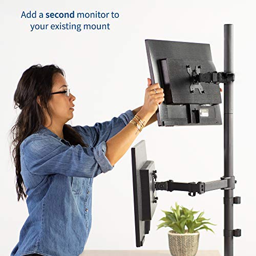 VIVO Steel Universal Bracket Pole Mount with Removable 75mm and 100mm VESA Plate, Fits up to 30 inch Screens, Black, MOUNT POLE01