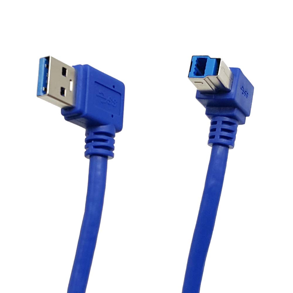 Seadream Angled Usb 3.0 Printer Cable 1 Ft / 30Cm Superspeed Usb 3.0 A Male Plug 90 Degree Left Angle To Usb 3.0 B Male Right An