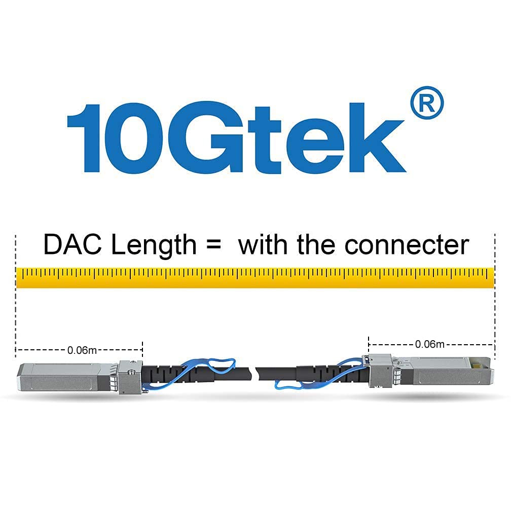 10Gtek 10GbE SFP+ DAC Twinax Cable Direct Attach Copper Blue 2-Meter (6.5ft)