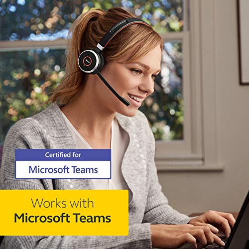 Jabra Evolve 65 Ms Teams Wireless Headset, Mono   Includes Link 370 Usb Adapter   Bluetooth Headset With Industry Leading Wirele