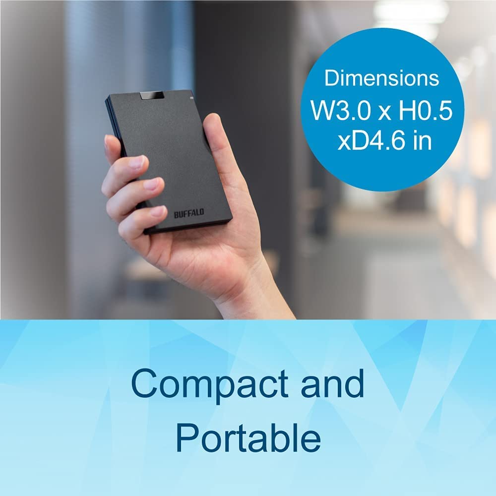 Buffalo External Ssd 2Tb - Compatible With Ps4 / Ps5 / Windows/Mac - Usb-C - Usb-A - Usb 3.2 - External Solid State Drive - Ssd-
