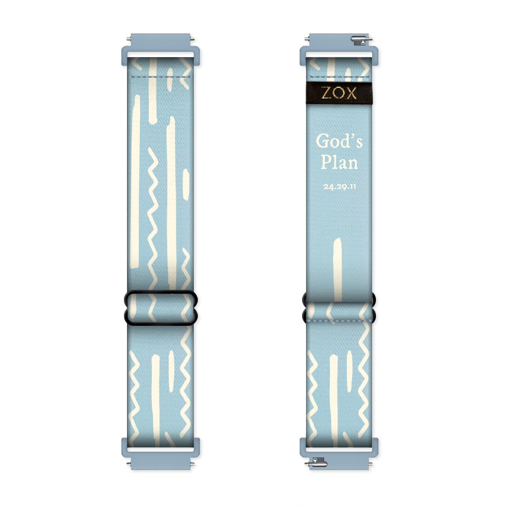 Zox Android Smart Watch Band - God 'S Plan | Soft, Adjustable Elastic Band With Motivational Affirmations And Beautiful Artwork 