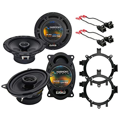 Harmony Audio Ha R5 Compatible With Chevy Silverado Pickup 1999 2006 Car Stereo Rhythm Series 5.25' Replacement 225W Speakers, Ha R46 4X6 120W Speakers And Ha 724568 Speakerharness