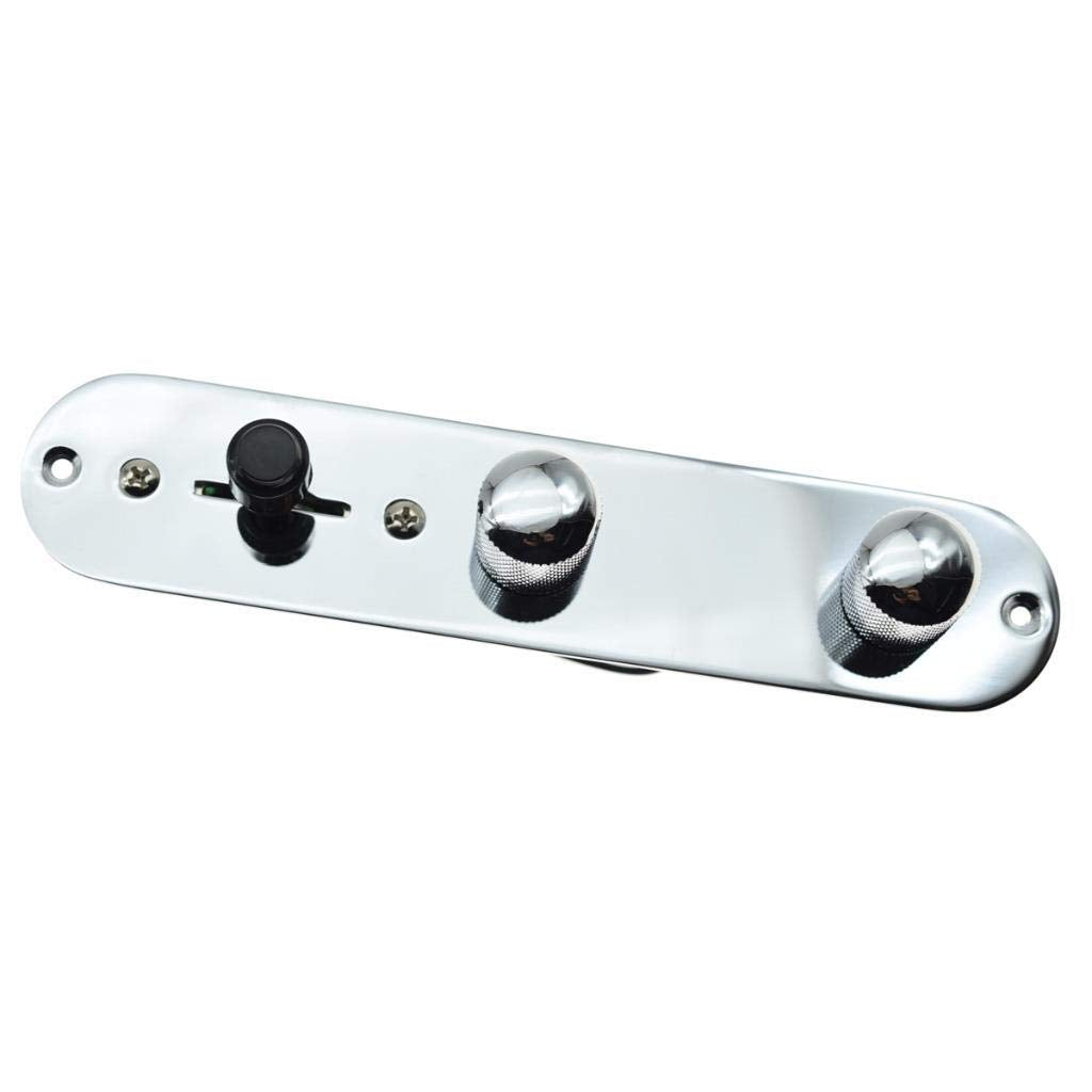 Dopro Loaded Control Plate Pre Wired 3 Way Control Plate With Wiring Harness For Fender Tele/Telecaster Guitars Chrome