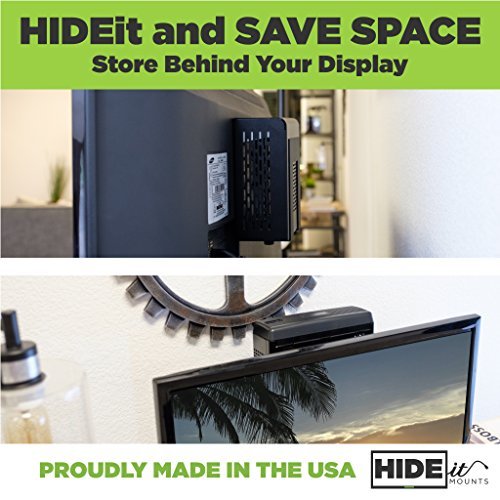 Hideit Mounts Uni Sw Vesa Mount   Made In Usa   Black Steel Adjustable Small And Wide Device Wall Mount   Cable Box Wall Mount,