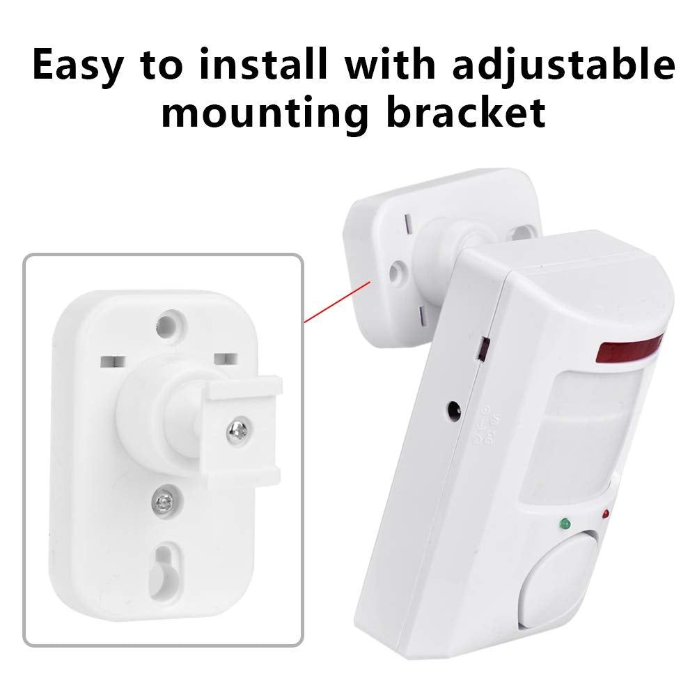 Alarm System, Home Security Driveway Alarm, Pir Motion Sensor Alarm Detector, 105Db Infrared Wall Alert System Kit For Home Security