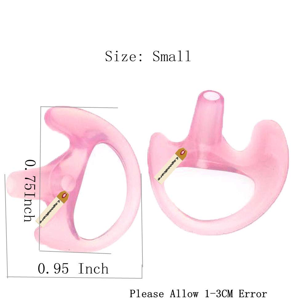 Lsgoodcare 24Pcs Replacement Earmold Earbud Left Ear For Two Way Radio Acoustic Coil Tube Earpiece   Silicone Walkie Talkie Earmould Ear Buds Pink Small Medium Large, Soft Ear Piece