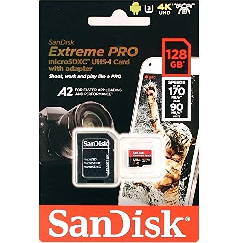 Sandisk Extreme Pro Sdxc Uhs-I U3 A2 V30 128Gb + Adapter, Sdsqxcy-128G-Gn6Ma
