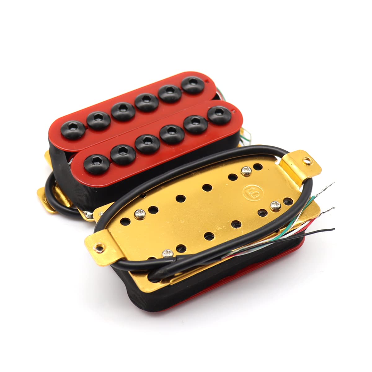 High Output Invader Style Guitar Humbucker Pickups Ceramic Magnet Neck And Bridge Pickups For Electric Guitar Parts (Red)