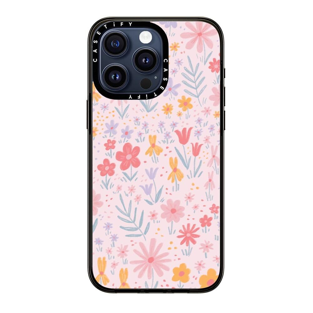 Casetify Compact Case For Iphone 15 Pro Max [2X Military Grade Drop Tested / 4Ft Drop Protection]   Maddie'S Florals   Clear Bla