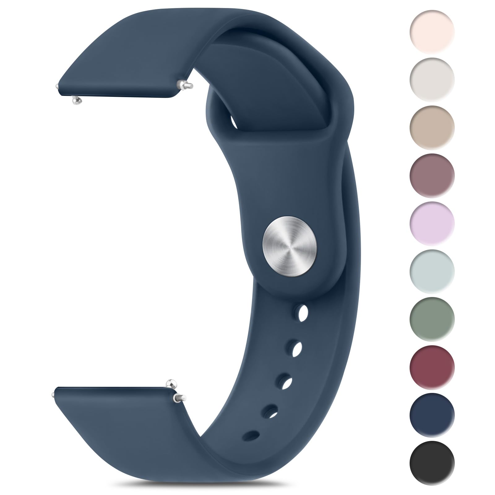 Meliya 22mm Watch Bands Quick Release Replacement Wristband, Soft Silicone Sport Replacement Straps for Men Women (Light Purple)