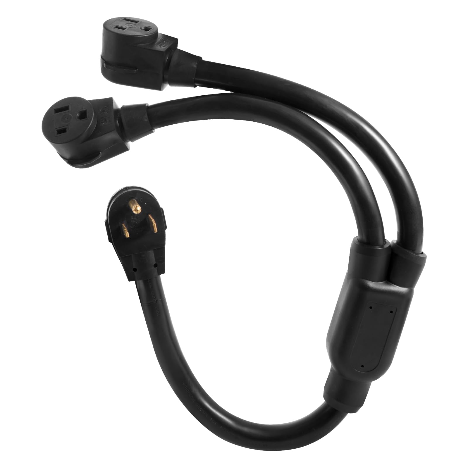 Autobaba 3 Wire Welder 50 Amp Nema 6 50 Splitter Cord, One Nema 6 50P Male Plug To Tow Nema 6 50R Female Plugs Connectors 250V,