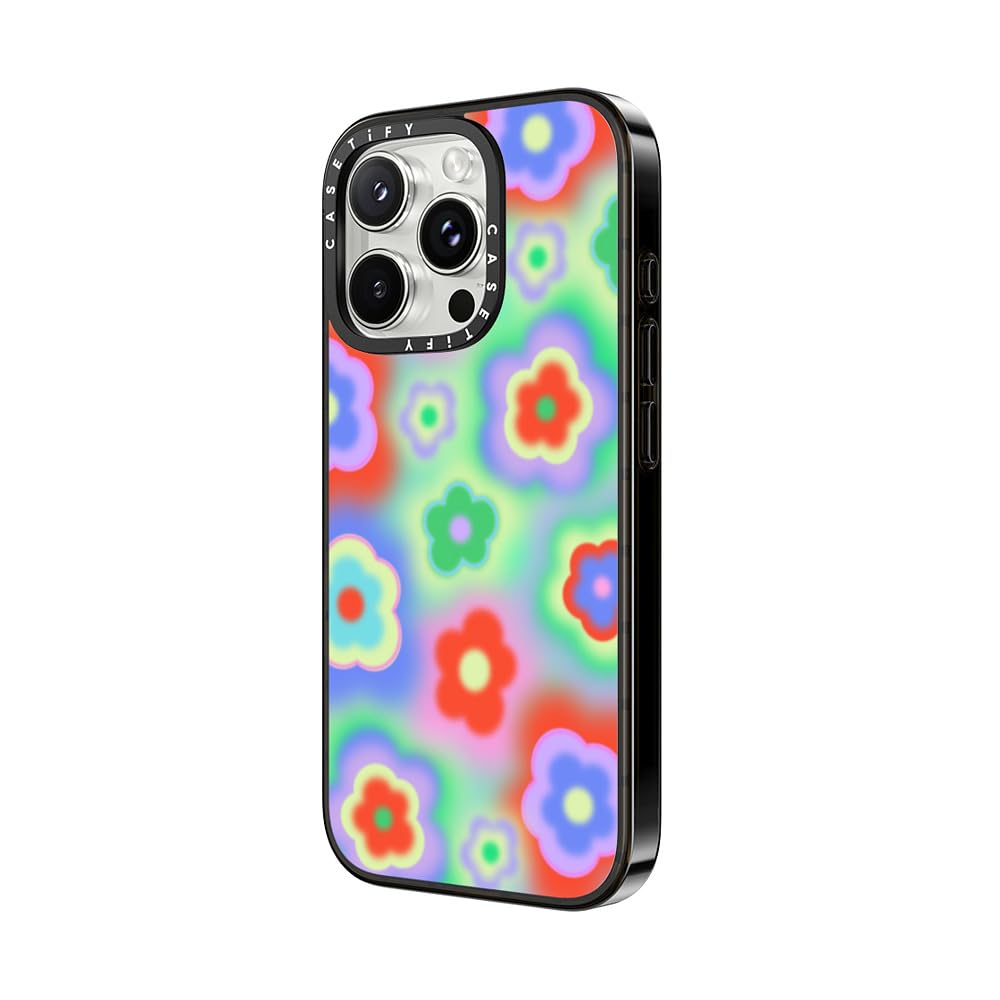 Casetify Compact Case For Iphone 16 Pro Max [Lightweight / 4 Ft. 2X Military Grade Drop Protection/Slim]   Acid Flowers   Clear