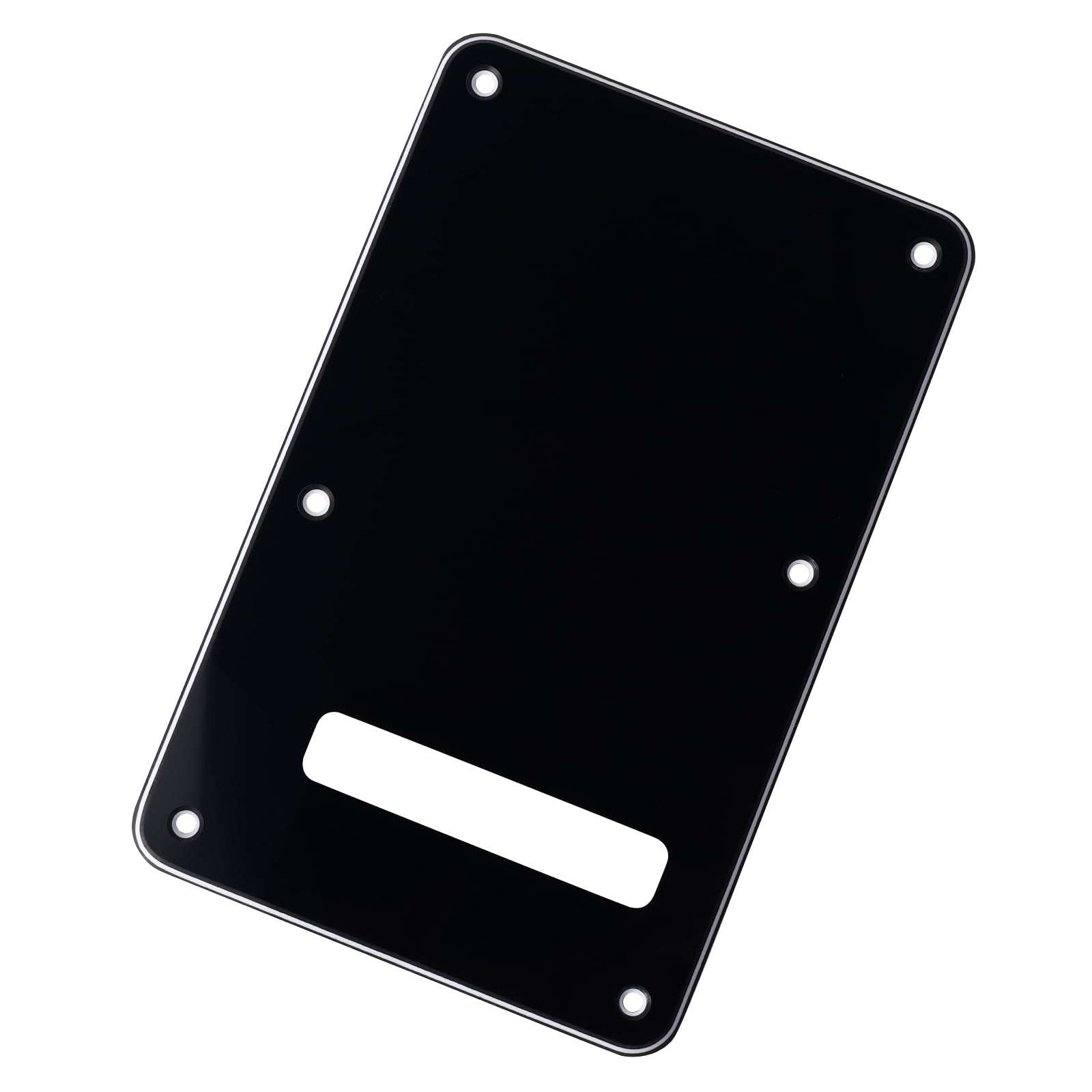 Banworks Electric Guitar 3 Ply Backplate 6-Hole Trem Tremolo Cover For Usa/Mexican Fender Standard Strat St Jt/Hgb-01 Glossy Bla