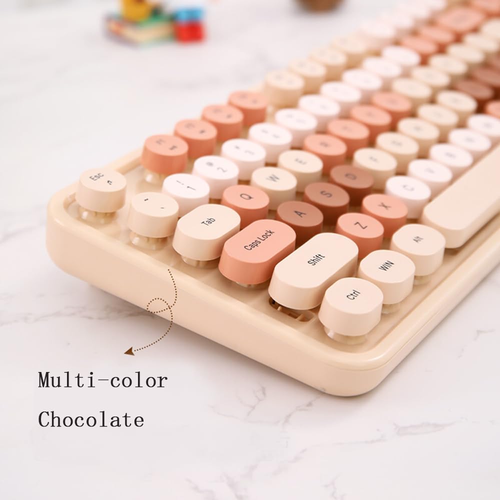Mofii Wireless Keyboard And Mouse Combo,2.4G Usb Multi Color Cute Full Size Keyboard And Optical Mice Set For Computer Desktop P