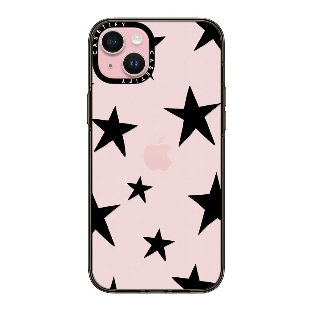 Casetify Compact Case For Iphone 15 Plus [2X Military Grade Drop Tested / 4Ft Drop Protection]   Stars Black   Clear Black
