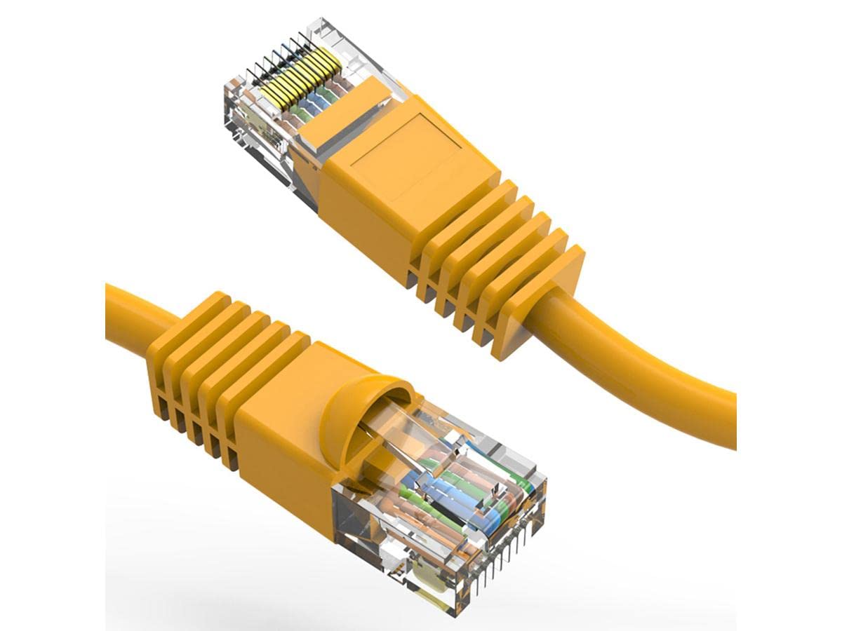Axiom 8Ft Cat6 550Mhz Patch Cable Clear-Snagless Universal Boot (Yellow)
