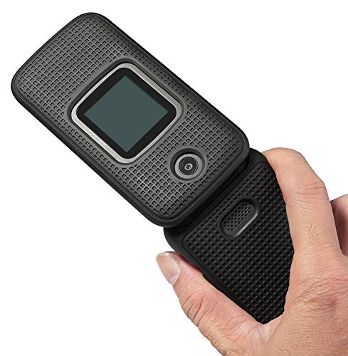 Nakedcellphone Case For Alcatel Smartflip/Go Flip 3, [Black] Protective Snap On Cover [Grid Texture] For Alcatel Go Flip 3, Alca