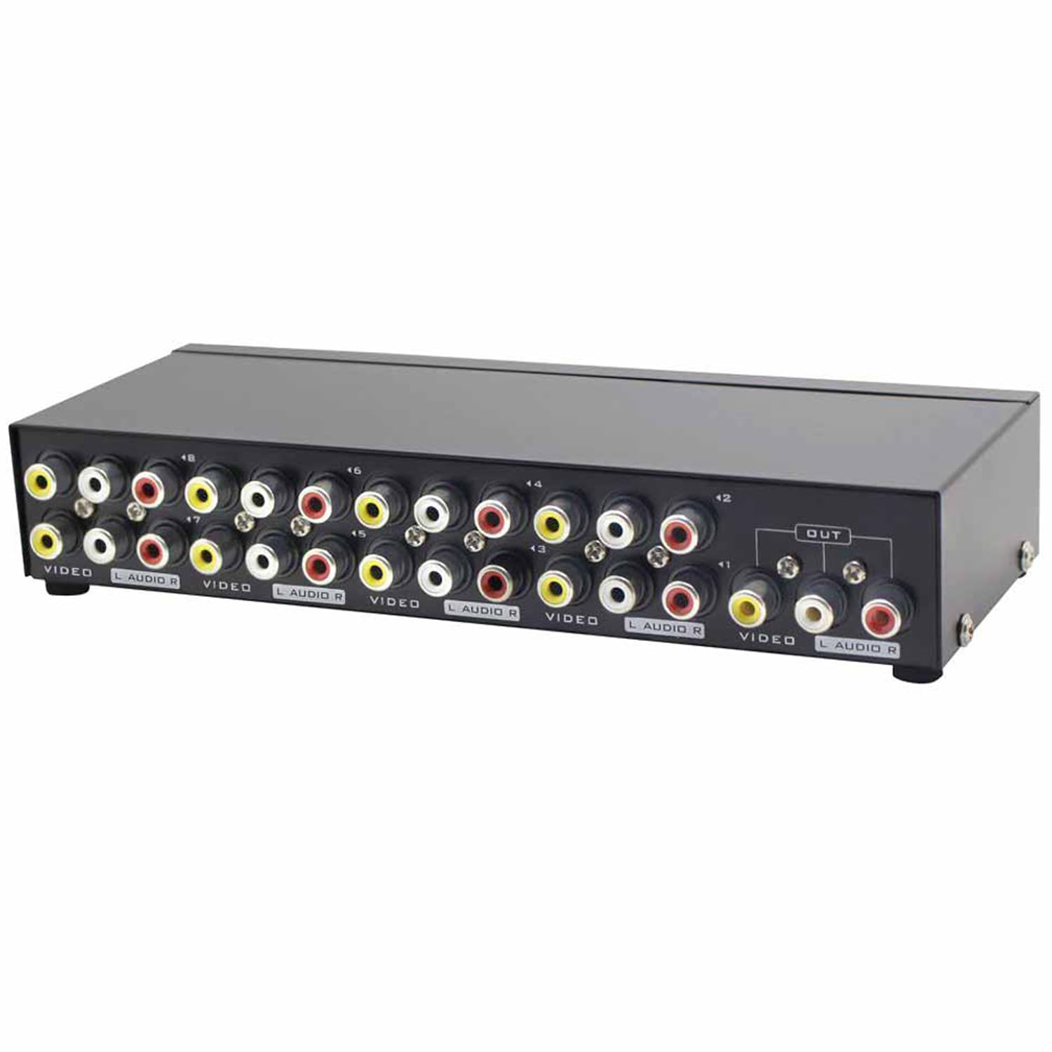 Panlong 8 Way Av Switch Rca Switcher 8 In 1 Out Composite Video L/R Audio Selector Box For Dvd Stb Game Consoles